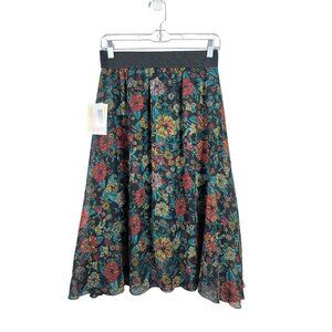LuLaRoe Lola Women's Black Floral Shear Skirt